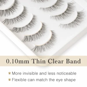 Wholesale natural soft 3D clear band silk lashes XJ128