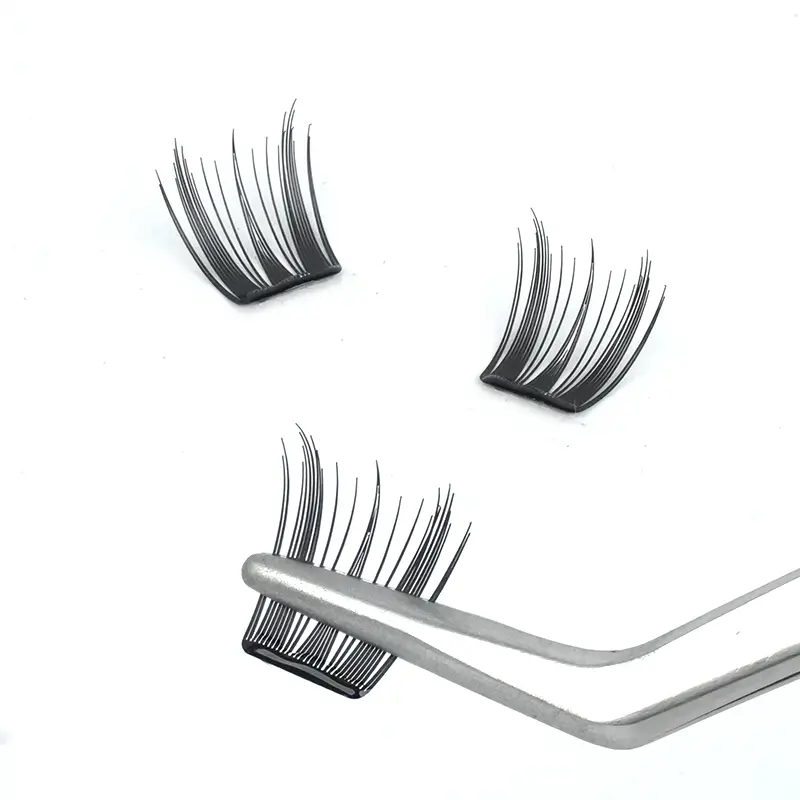 2025 Trendy Natural Waterproof Reusable Self-Adhesive Lashes No Glue Needed Easy Application Press-on Clusters for Stunning Effect in Any Setting
