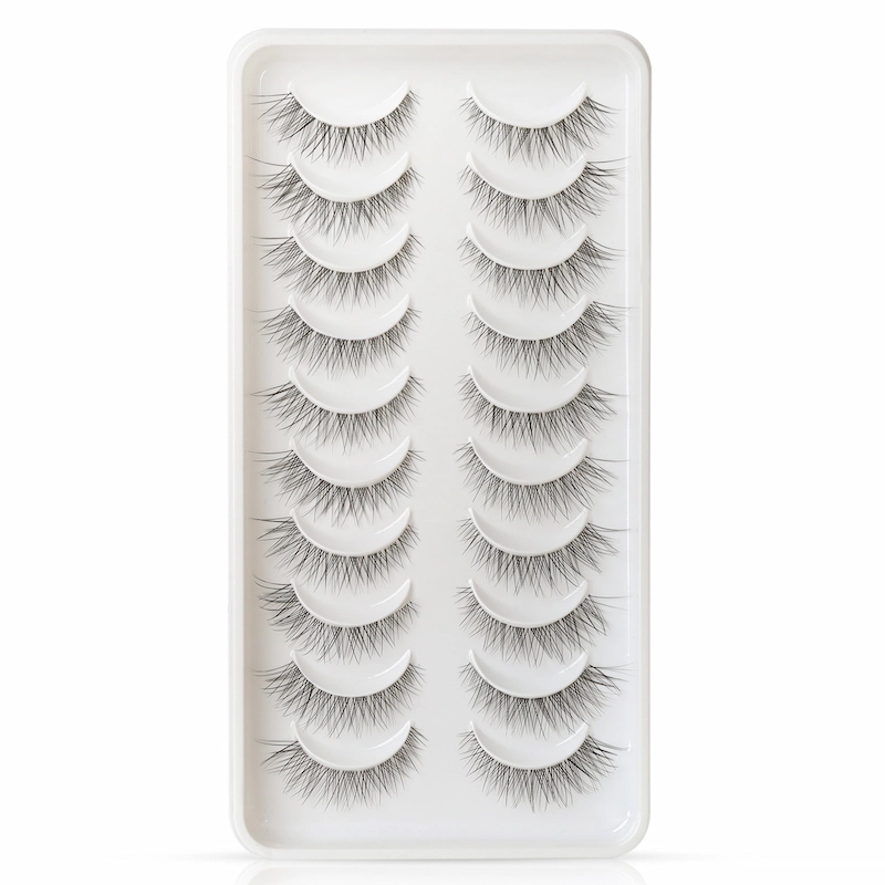 Wholesale natural soft 3D clear band silk lashes XJ128