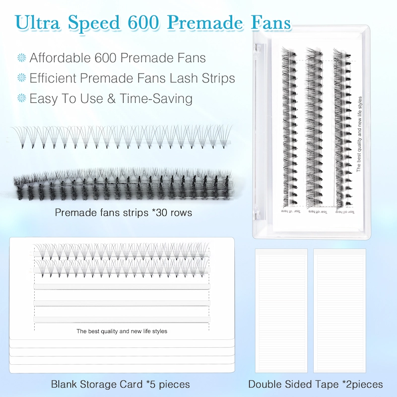 Wholesale ribbons loose fan premade fan with Eyelash Extension Storage card XJ130