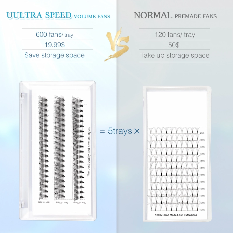 Wholesale ribbons loose fan premade fan with Eyelash Extension Storage card XJ130