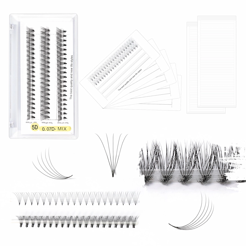 Wholesale ribbons loose fan premade fan with Eyelash Extension Storage card XJ130
