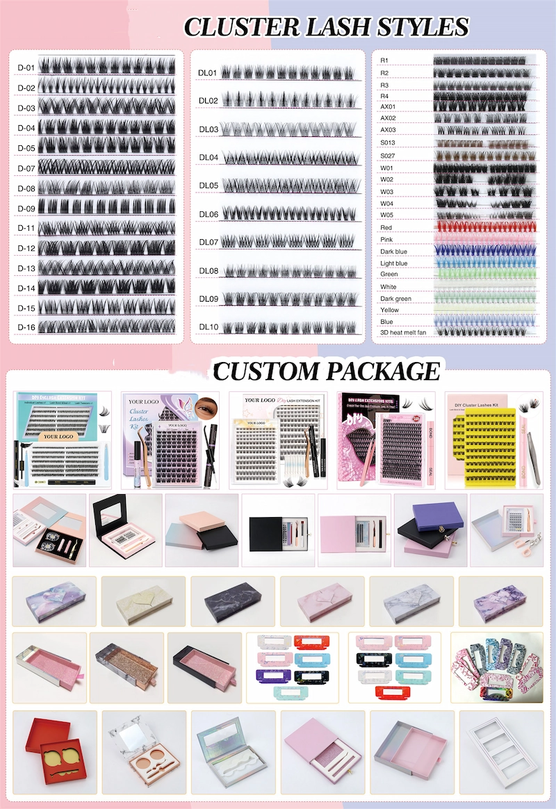 DIY lash cluster lashes kit with lash bond and seal XJ165