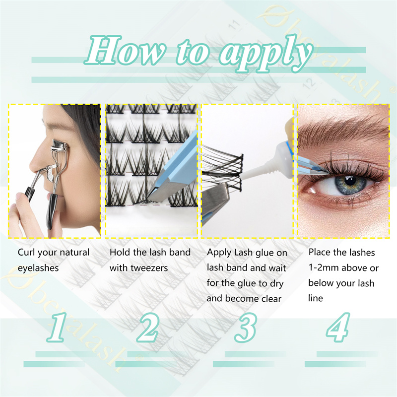DIY lash extensions manga style segment pre cut cluster lash XJ125