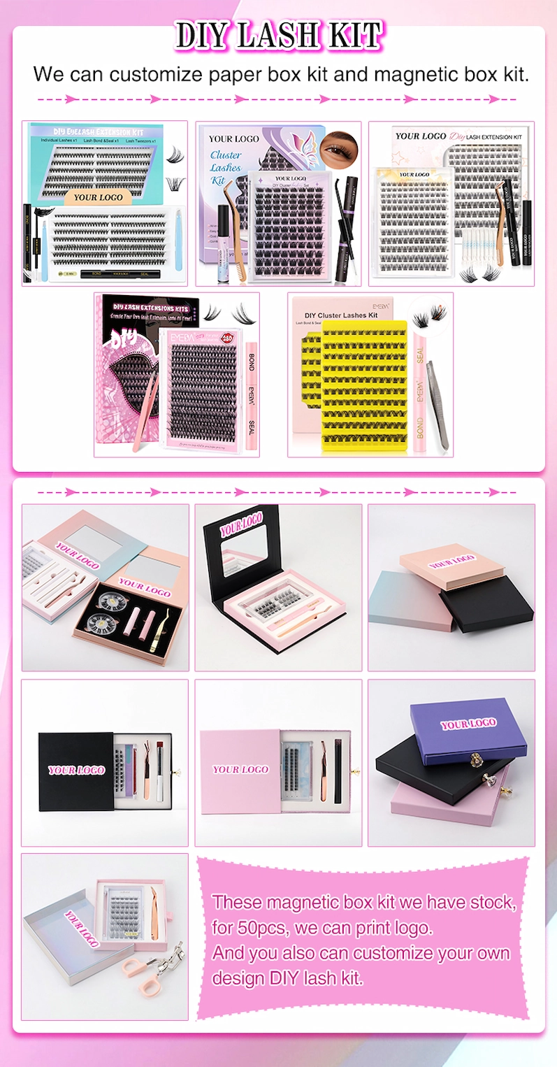 Hot self adhesive DIY Cluster lashes Press on lashes XJ173