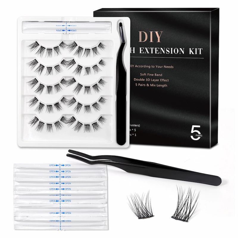 Amazon hot DIY lash extensions pre cut segmented cluster lashes XJ144