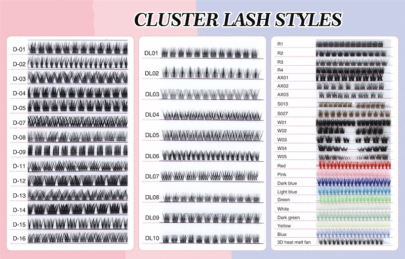 New Natural wispy style Fish tail DIY lash cluster lashes XJ166