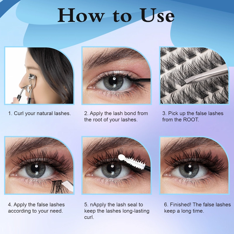 DIY lash cluster lashes kit with lash bond and seal XJ165