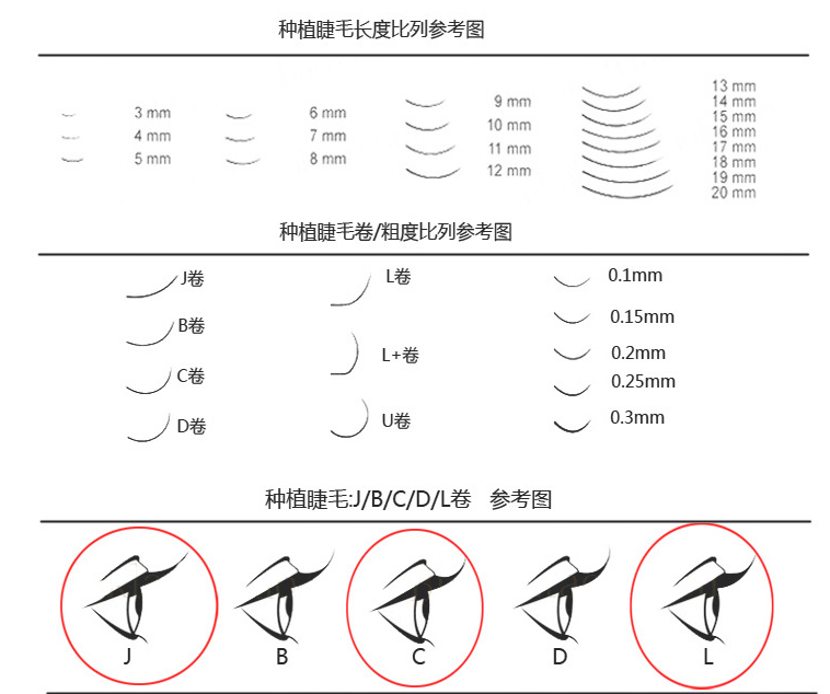 0.05mm Thickness C/D Curl 8-15mm Mixed Tray Easy Fan Lashes ZX084