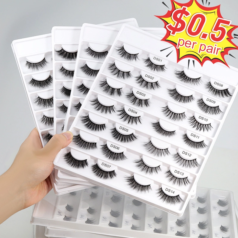 Sales 3D cat eye Wispy Faux mink lashes XJ141
