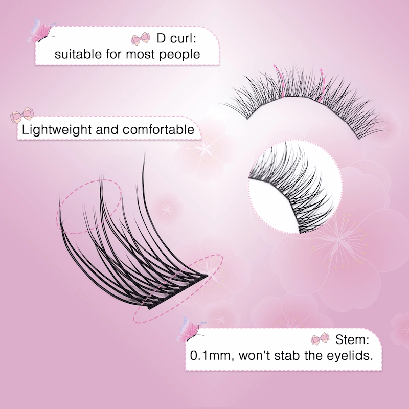 New Natural wispy style Fish tail DIY lash cluster lashes XJ166