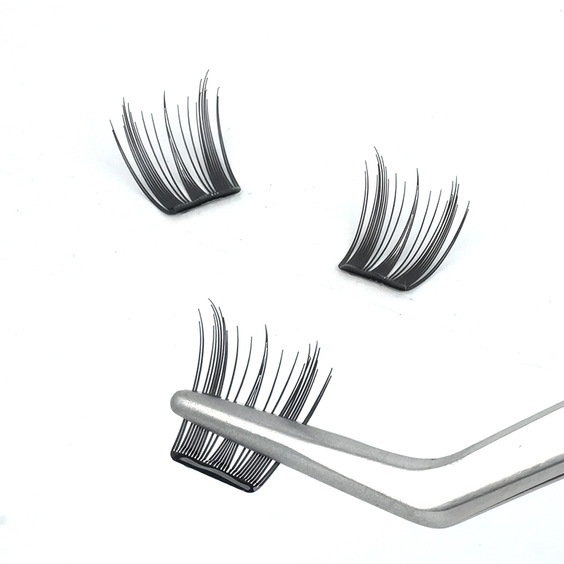 2025 Trendy Natural Waterproof Reusable Self-Adhesive Lashes No Glue Needed Easy Application Press-on Clusters for Stunning Effect in Any Setting