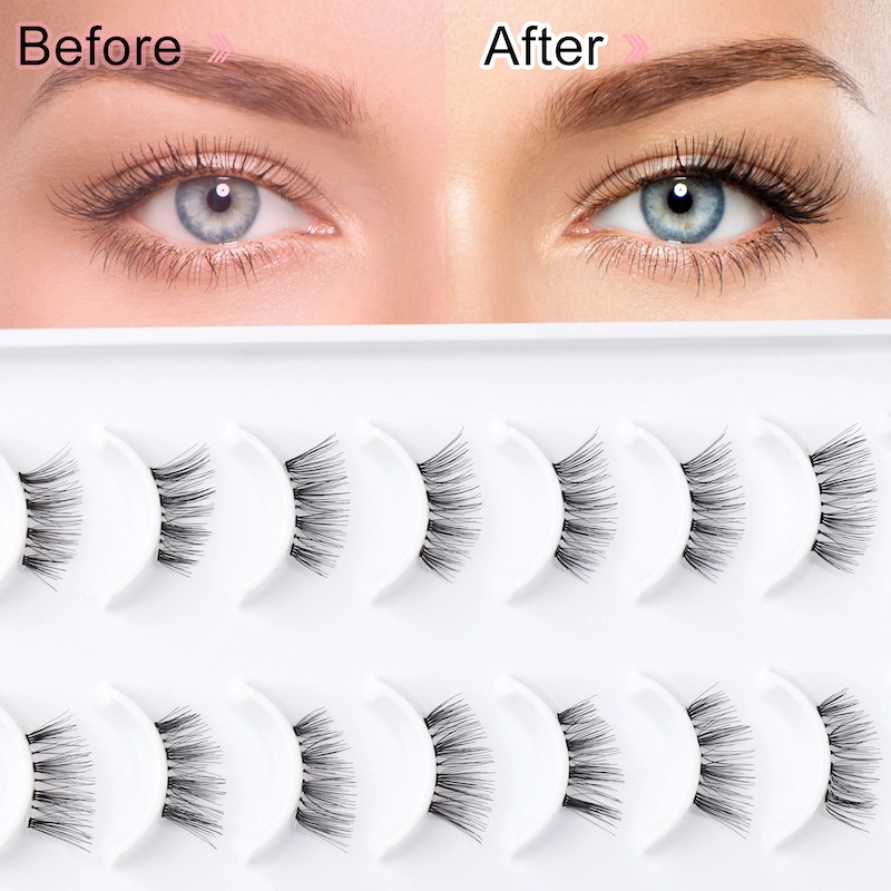 Wholesale natural small half lash corner eyelashes XJ132