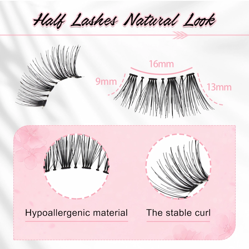 Wholesale natural small half lash corner eyelashes XJ132
