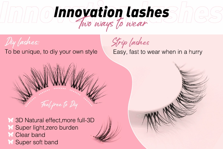 DIY strip lash Wispy Lash cat eye Clusters lashes at home Eyelash Extensions XJ163