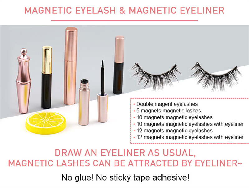 2022 New Magnet Fake Lashes and Waterproof Magnet Eyeliner Liquid Custom Wholesale in US LM