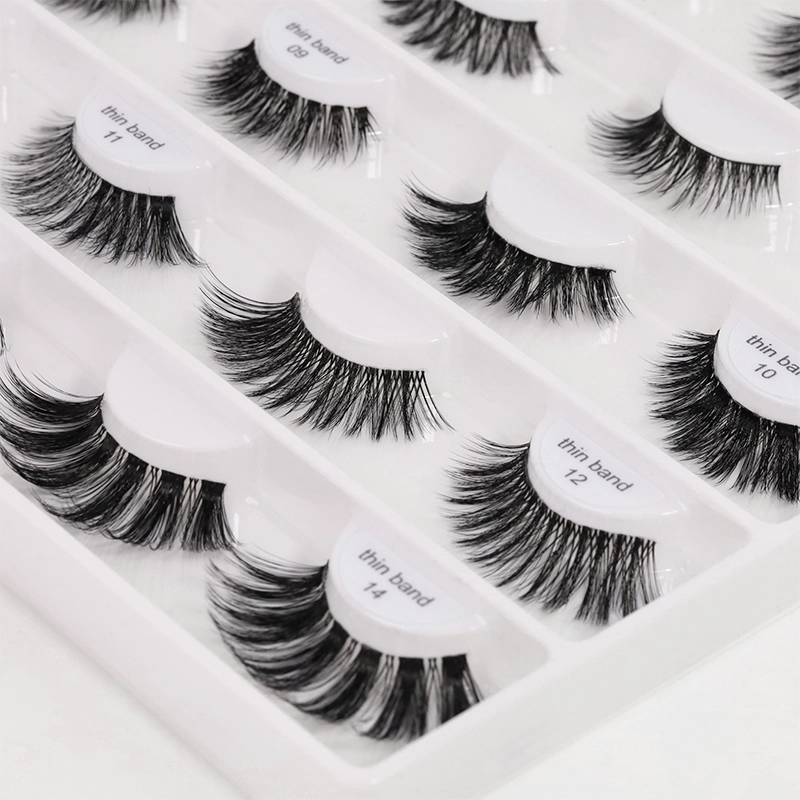 New Thin band faux mink lash clear band eyelashes XJ145