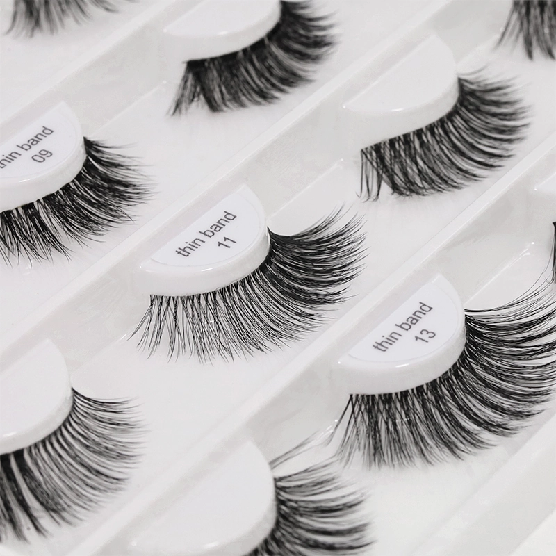 New Thin band faux mink lash clear band eyelashes XJ145