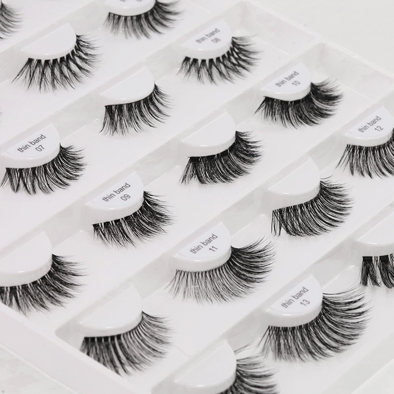 New Thin band faux mink lash clear band eyelashes XJ145