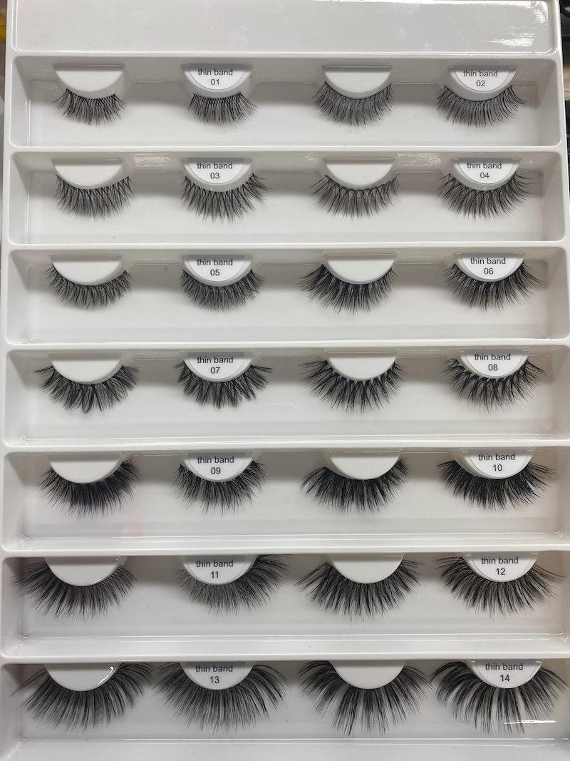 New Thin band faux mink lash clear band eyelashes XJ145