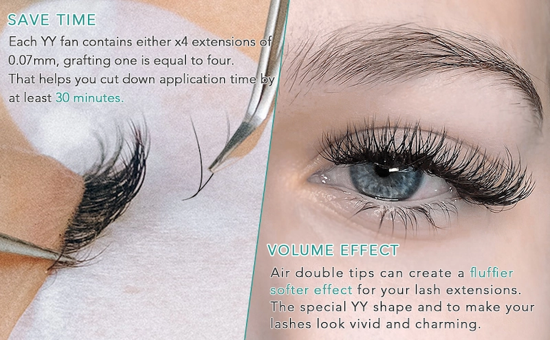 Hot Selling YY Shape Lash Extension Fluffy Natural Effect LM