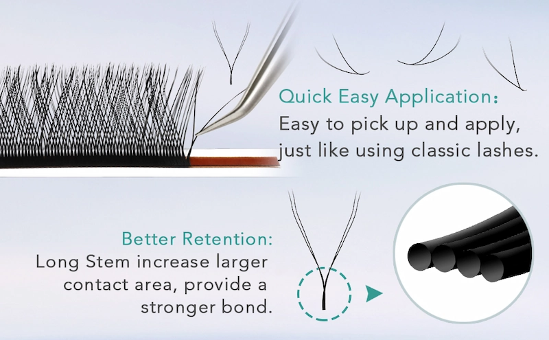 Hot Selling YY Shape Lash Extension Fluffy Natural Effect LM