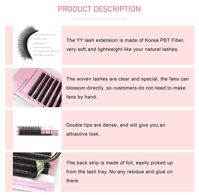 Wholesale YY shape premade volume lash extensions XJ94