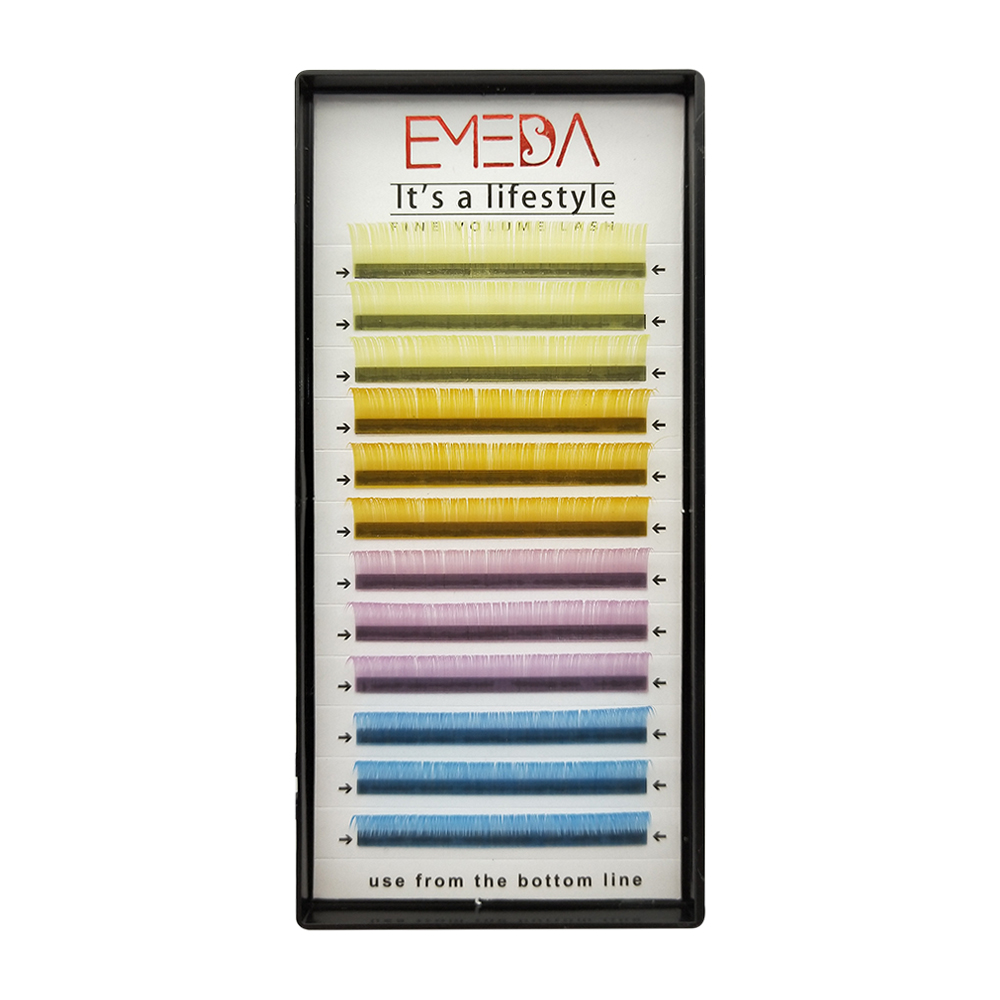 korean pbt mega volume color volume eyelashes extension classic single eyelash trays c curl silk lash extension xx