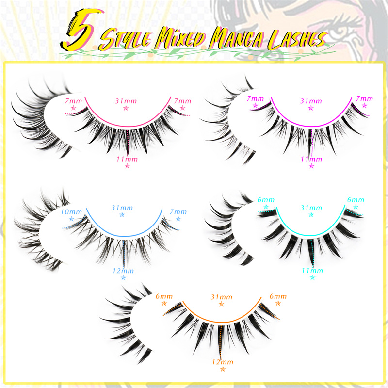Tiktok hot clear band super natural manga style silk lashes XJ126