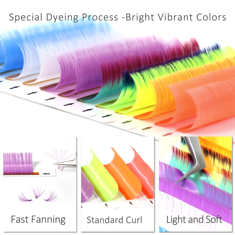 Best Colored Easy Fan Eyelash Extensions Wholesale LM