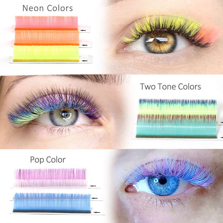Best Colored Easy Fan Eyelash Extensions Wholesale LM