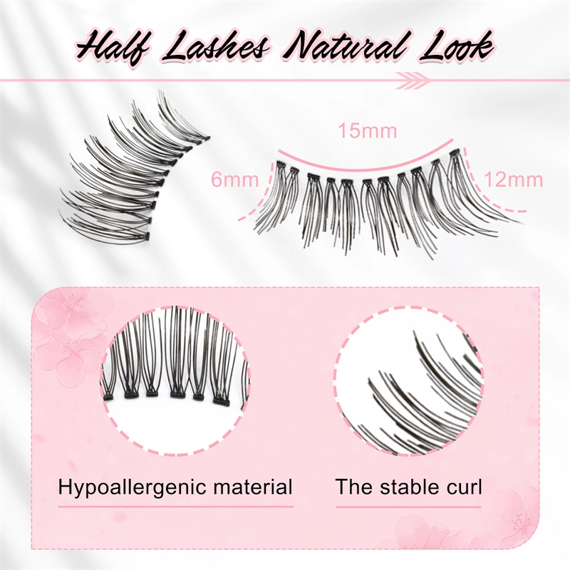 Wholesale small half eyelash corner handtied lash XJ127