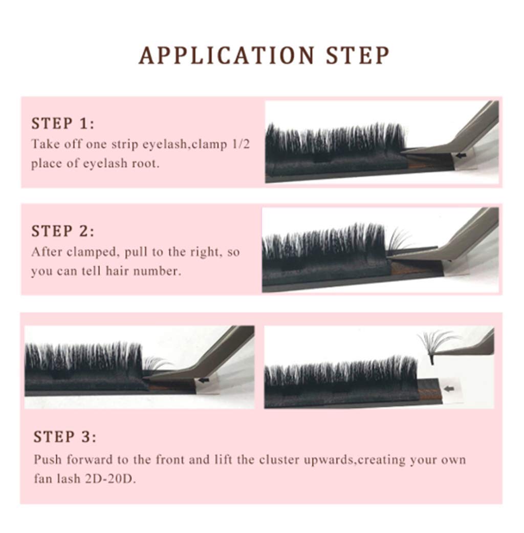 C Curl .05 .07 .10mm Thickness 8-18mm Single Length 2D-10D Easy Fan Volume Eyelash Extension ZX082