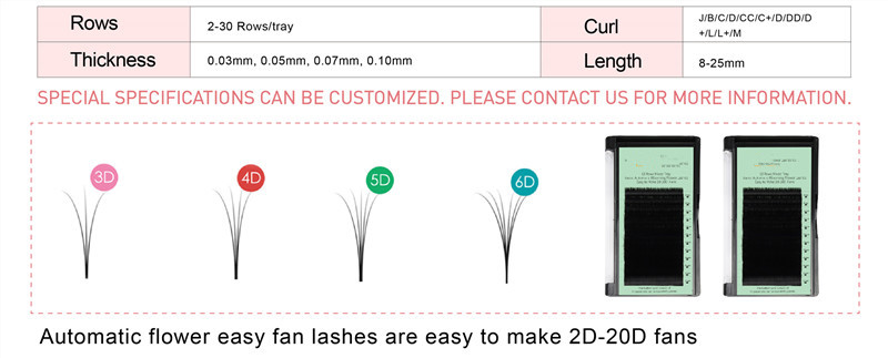 Lightweight easy fan flowering eyelashes extension QC07-XJ