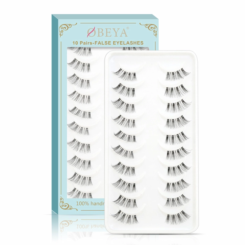 Wholesale clear band Natural handmade false Half Lash XJ138