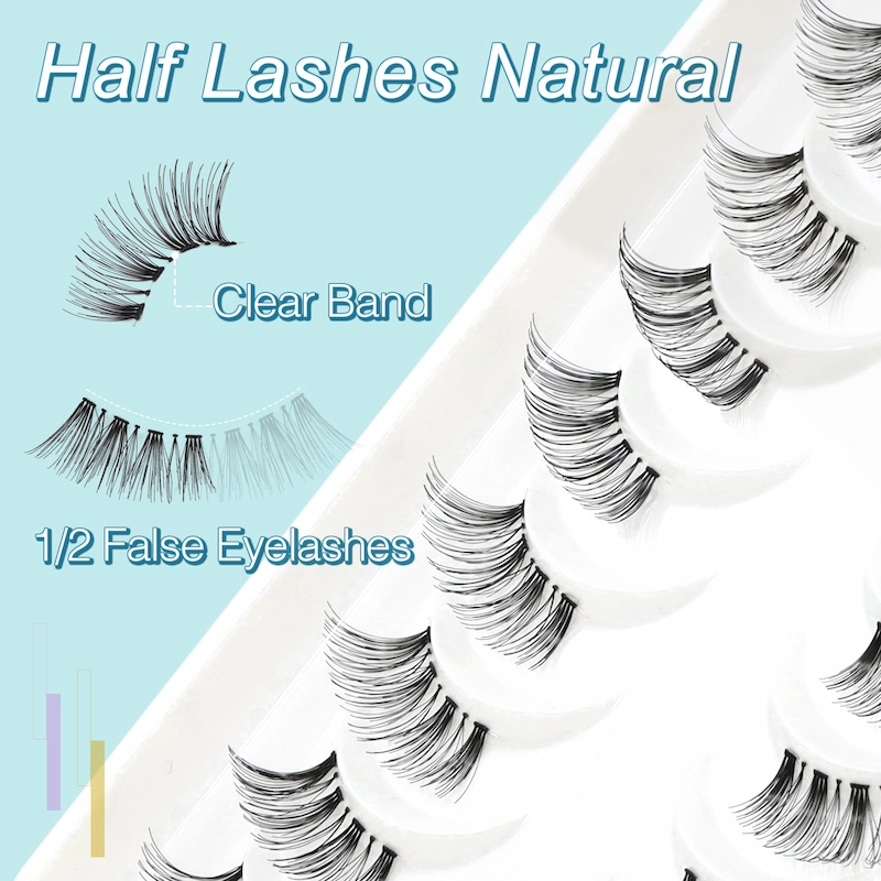 Wholesale clear band Natural handmade false Half Lash XJ138