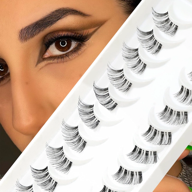 Wholesale clear band Natural handmade false Half Lash XJ138
