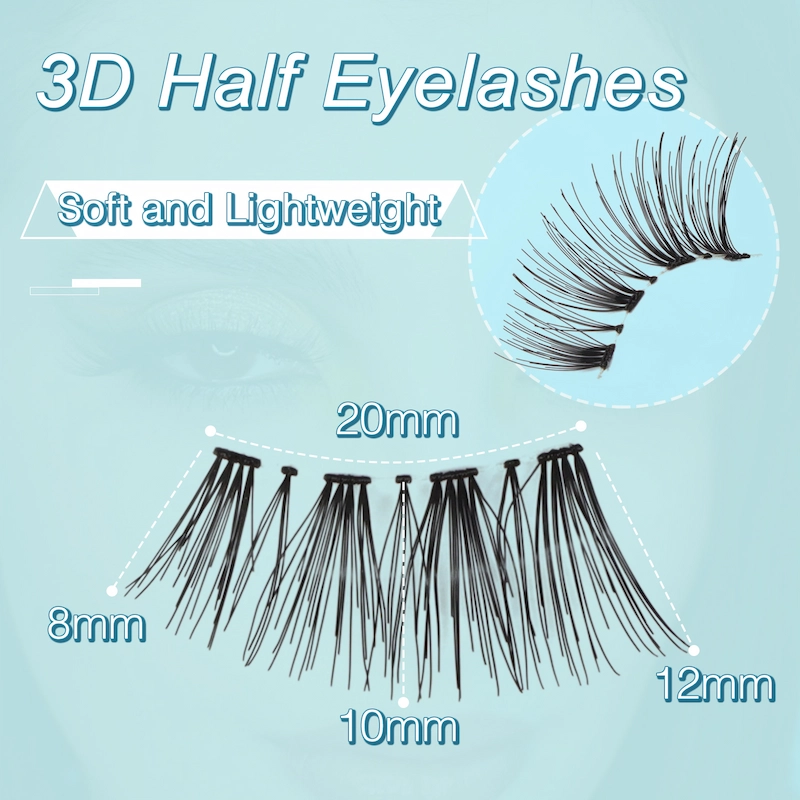 Wholesale clear band Natural handmade false Half Lash XJ138