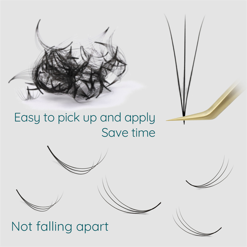 Wholesale 3D 4D 5D 6D 7D 8D 9D 10D 11D pointy base 1000 fans affordable Loose fan premade fan lash XJ100