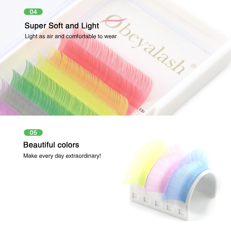 Private label colored eyelash extensions for wholesale XJ81